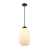 Zwisająca lampa nad stół Lindo PND-52636-1-BK Italux szkło biały czarny