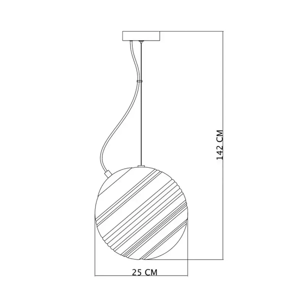 Wisząca lampa kula Perona PND-92389-1-BK Italux czarny grafitowy