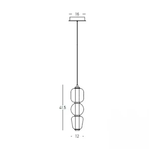 Wisząca lampa nad wyspę 23062 LED 12W 3000K szklana złota