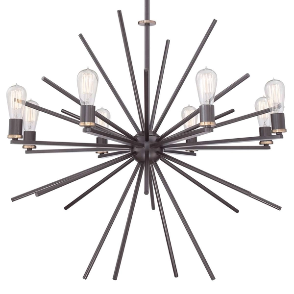Żyrandol LAMPA wisząca CARNEGIE QZ-CARNEGIE8 Elstead QUOIZEL industrialna OPRAWA metalowa zwis pręty sticks brąz