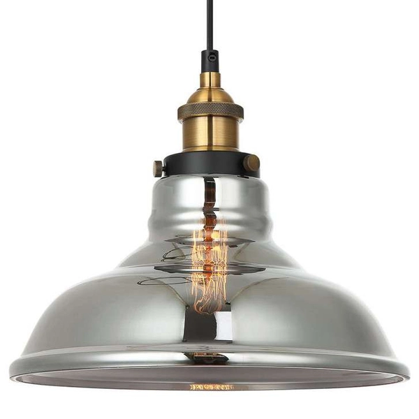 Wisząca LAMPA skandynawska HUBERT MDM-2381/1 GD+SG Italux loftowa OPRAWA szklany ZWIS przydymiony
