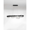 Wisząca lampa czarna szklana TUNTE do jadalni LED 43W 3500K ściemnialna nad stół LE46205