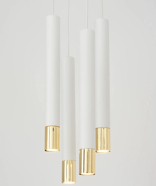 Sypialniana lampa wisząca Sopel Grand 33389 metalowe białe złote