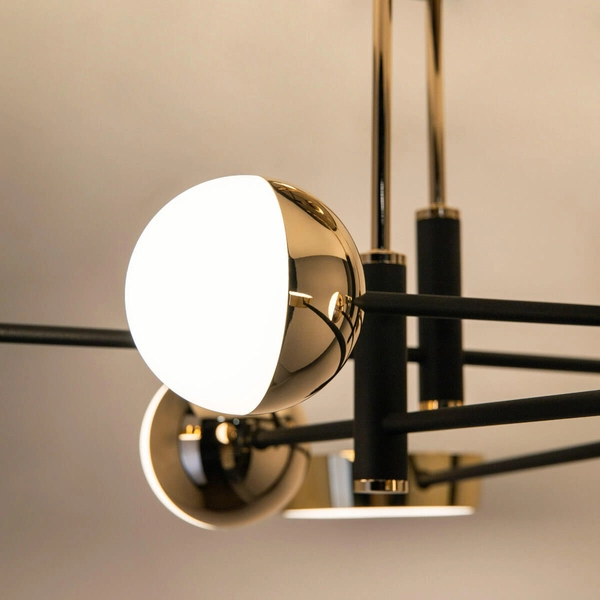 Sufitowa lampa LED Lara MX7170-8-3BGT Zumaline 55W 3000K czarna złota