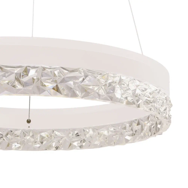 Wisząca lampa ring Frozi 31-35547 LED 32W 3000K kryształowa biała