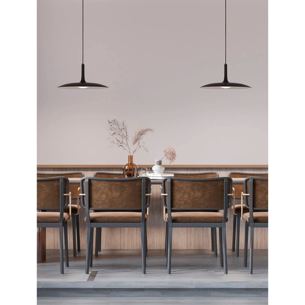 Zwisająca lampa do sypialni NAUTA LE44345 LED 16W 3000K plate czarna