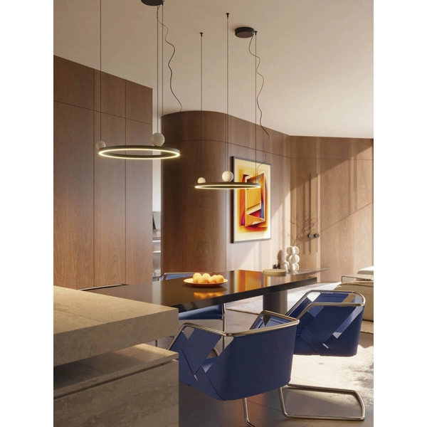 Pierścieniowa lampa wisząca SOLARIS P0613 LED 35W 3000K ring czarny