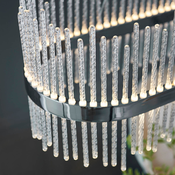 Owalna lampa nad stół L&-1107109 LED 47W 3000K wisząca chrom przezroczysty