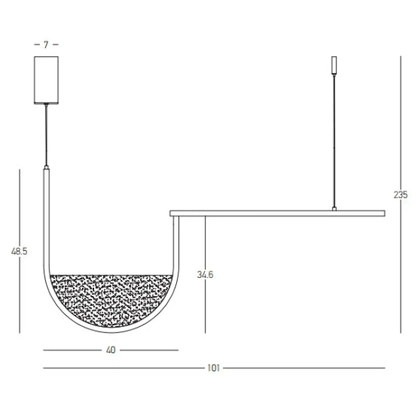 Regulowana wisząca lampa 23171 LED 35W 3000-4000K do przedpokoju złoty