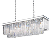Prostokątna lampa wisząca CGHERERECTCH kryształowa chrom