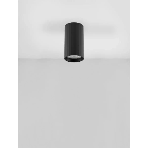 Sufitowa lampa ryflowana CARLOS czarna LE44394 1xGU10 tubka downlight
