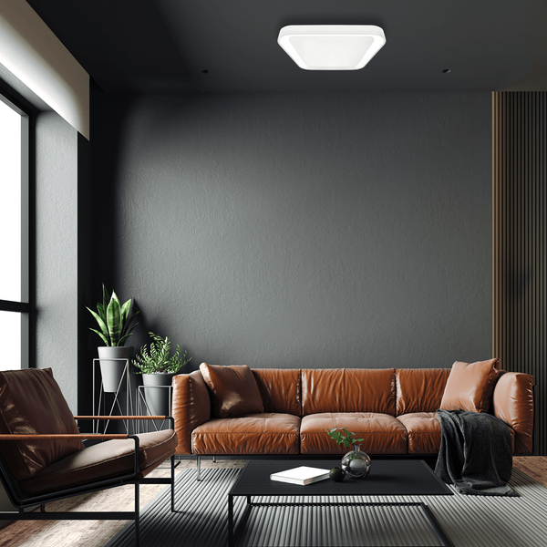 Sypialniana lampa sufitowa Quadro LED 66W 3000-6000K nad łóżko biała