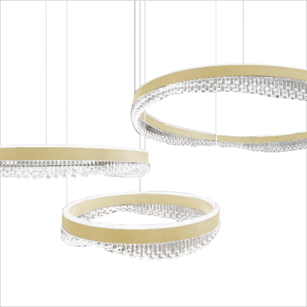 Potrójna lampa wisząca PRECIOSA ML1001 LED 158W 4000K pierścienie złote