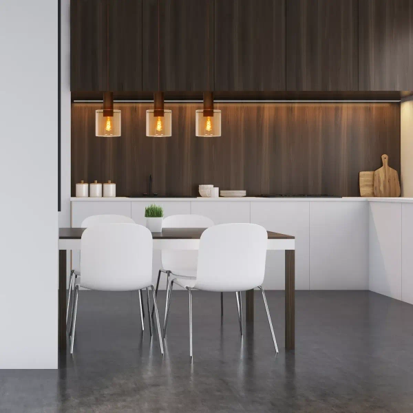 Lampa zwis nad wyspę TOLEDO 74405/03/62 Lucide miedziana bursztynowa