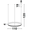 Glamour LAMPA wisząca MORON LE41721 Luces Exclusivas metalowa OPRAWA okrągy ZWIS LED 60W 3000K pierścień krysztaki czarne