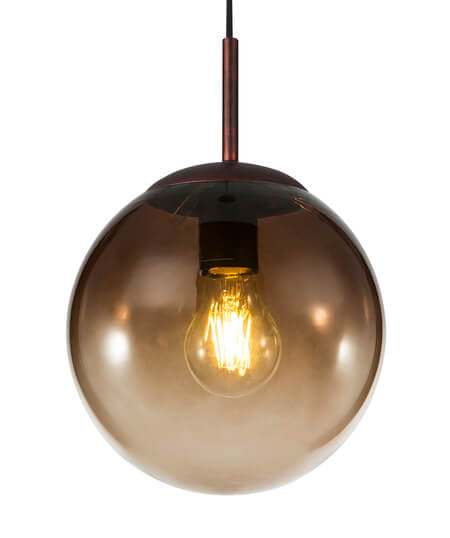 Wisząca lampa Varus 15865 kulista ball brąz bursztynowa