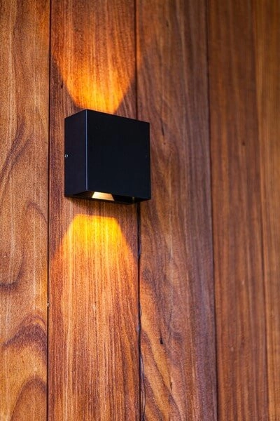 Kinkiet LAMPA ścienna GEMINI BEAMS 5104003012 Lutec kwadratowa OPRAWA elewacyjna LED 10W 3000K metalowa IP54 czarna