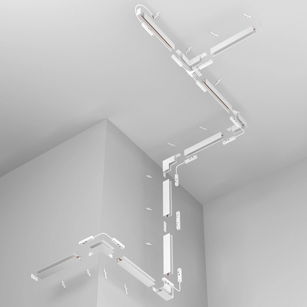 Dwie zaślepki zestaw Exility TRA034EC-41W do magnetycznych szyn biały