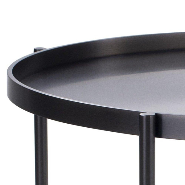Okrągły stolik kawowy Moon DP-F80 titanium Moos Home metalowy tytan