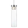 Wisząca lampa GEM P0389-01D-F4AC tuba szklana chrom przezroczysty