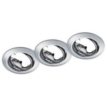 Zestaw trzech lamp wpustowych okrągłych JURA 650100306 z regulacją chrom