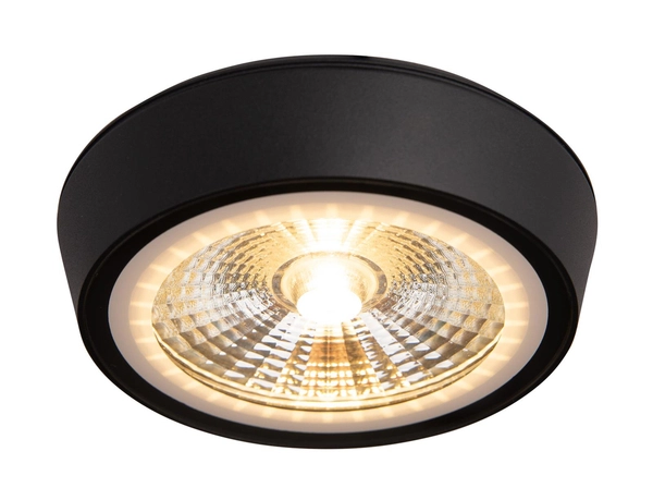 Natynkowa LAMPA okrągła CHARON C0208 Maxlight metalowy plafon LED 12W 3000K do łazienki sufitowy IP65 czarny