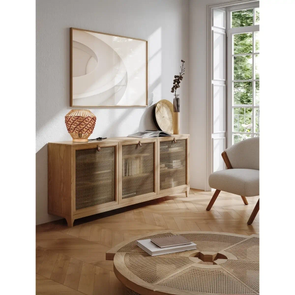 Lampa stołowa do sypialni LOMVERO LE45356 drewniana boho brązowa