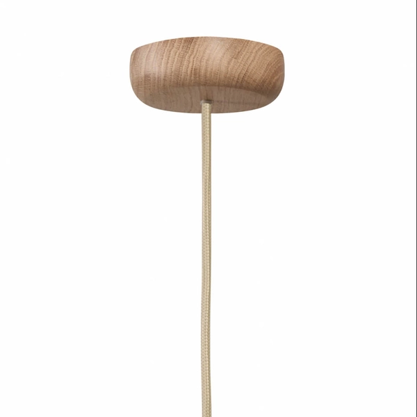 Kulista wisząca lampa ALUR 11148119 Kaspa do salonu biała dąb