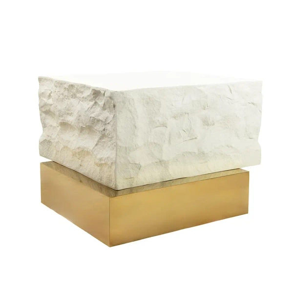 Stolik kawowy GILDA MM001501100381 beżowy złoty metalowy 61cm