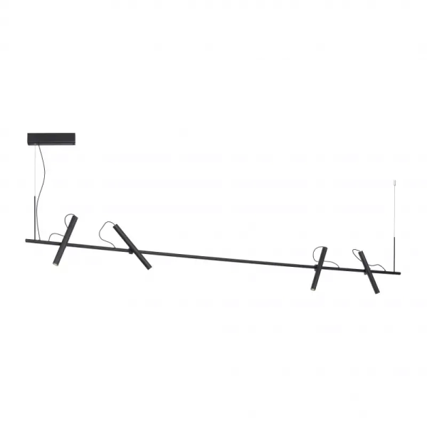 Lampa wisząca PURE-TUTUA czarna LED 28W 3000K do salonu nad stół tuby 2024-18