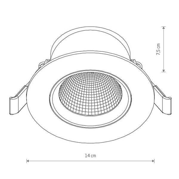 Wpustowa lampa punktowa Egina 10557 Nowodvorski LED 15W 3000K oczko czarna