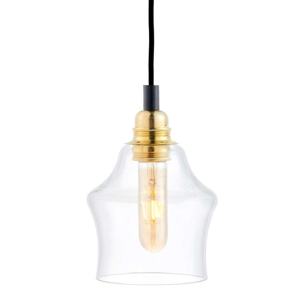 Skandynawska LAMPA wisząca LONGIS 10875305 Kaspa szklana OPRAWA loftowy ZWIS kaskada złota przezroczysta czarna