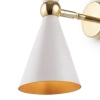 Ścienna lampa stożkowa góra-dół biała złota Vesper OUTLET