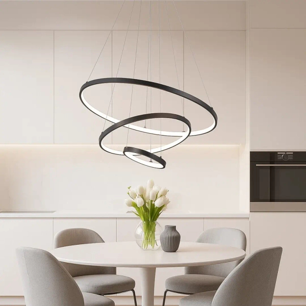 Ledowa zwisająca lampa obręcz Beliza 72346 LED 90W 3000-6500K czarny