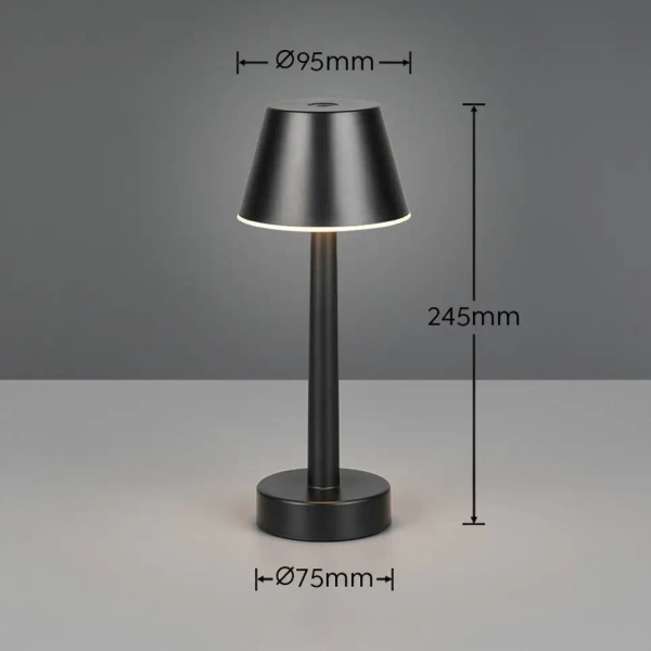 Dotykowa lampka stołowa VIDAL R54991132 LED 1,5W 3000K IP44 czarna