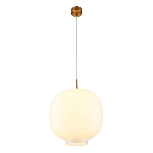 Zwisowa lampa sypialniana Boni ST-9960P/L white szklana kula nad stół biała