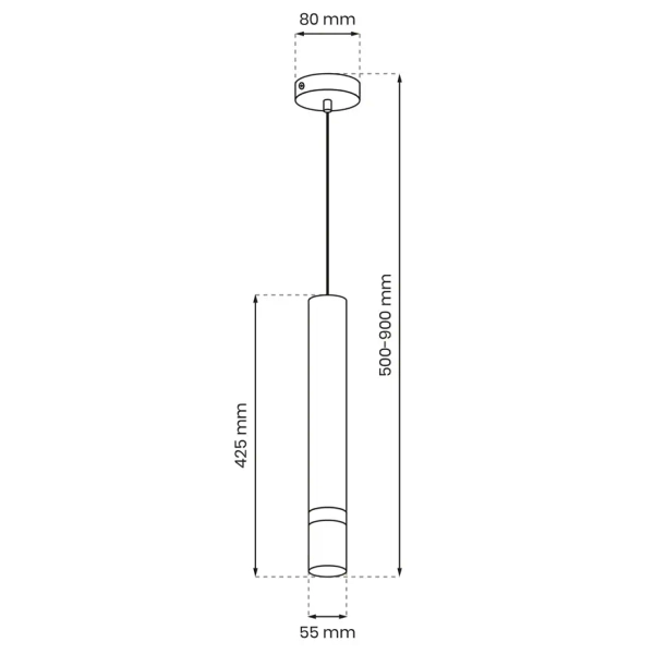 Podłużna lampa wisząca JOKER ALL BLACK MLP96794 do salonu czarny