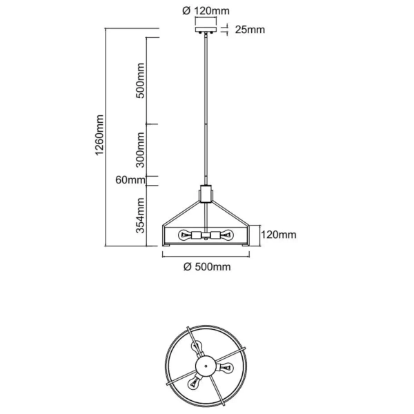 Owalny żyrandol Doretto Chocco 50 OR85648 tuba brązowe