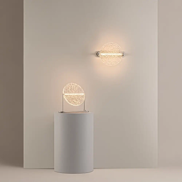Okrągła lampa stołowa Mangata MOD387TL-L8CH3K LED 7W 3000K chrom