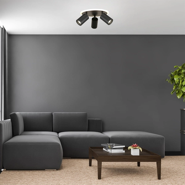 Sufitowa lampa tuba Parma LP-0612/3C Round BK Light Prestige LED zmienna barwa czarna OUTLET