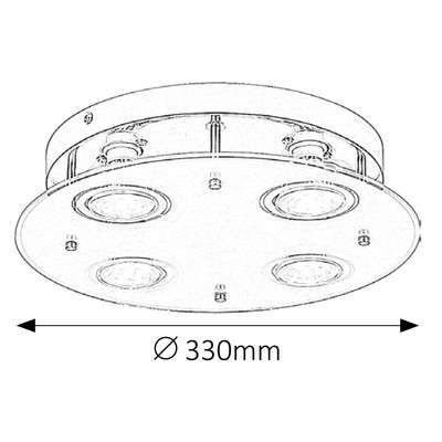 Plafon LAMPA sufitowa NAOMI 2644 Rabalux okrągła OPRAWA przydymiona chrom