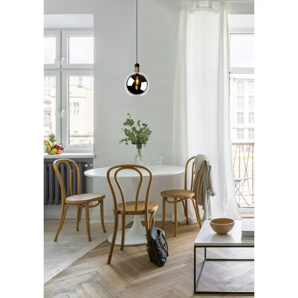 Szklana wisząca lampa Julius 34438/28/65 Lucide loftowa czarna złota