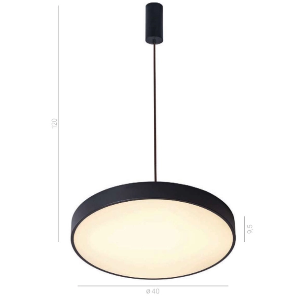 LAMPA wisząca ORBITAL 5361-830RP-BK-3 Italux metalowa OPRAWA zwis LED 24W 3000K czarny