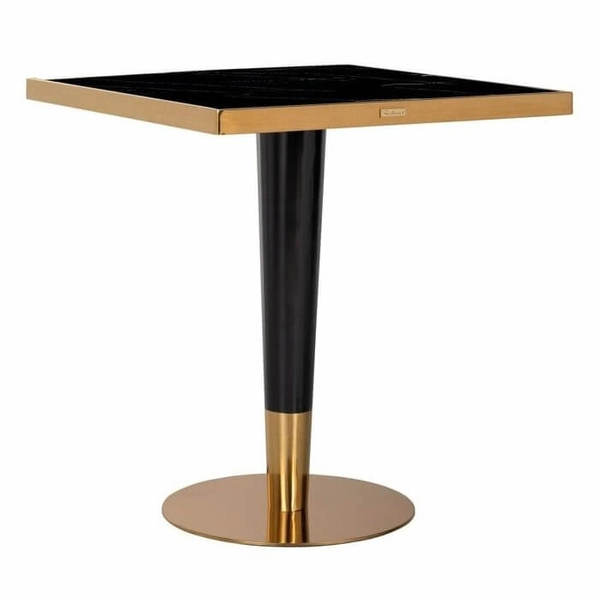 Kwadratowy stół do jadalni Roca 7222 Richmond Interiors nowoczesny złoty czarny