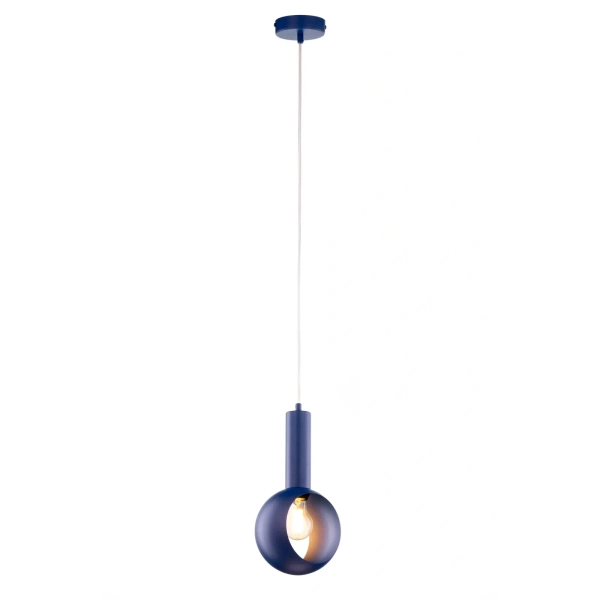 Zwisowa lampa granatowa VITRUM 1xE27 oczko do jadalni nad wyspę 41635