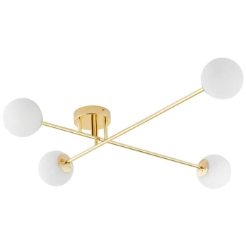 Plafon LAMPA sufitowa ASTRA 10771405 Kaspa szklana OPRAWA pręty molekuły na wysięgnikach sticks złote białe