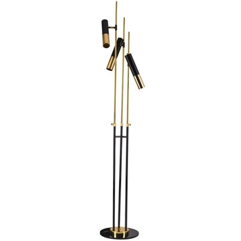 Podłogowa lampa regulowana Golden pipe ST-5718-3 Step tuby złota czarna