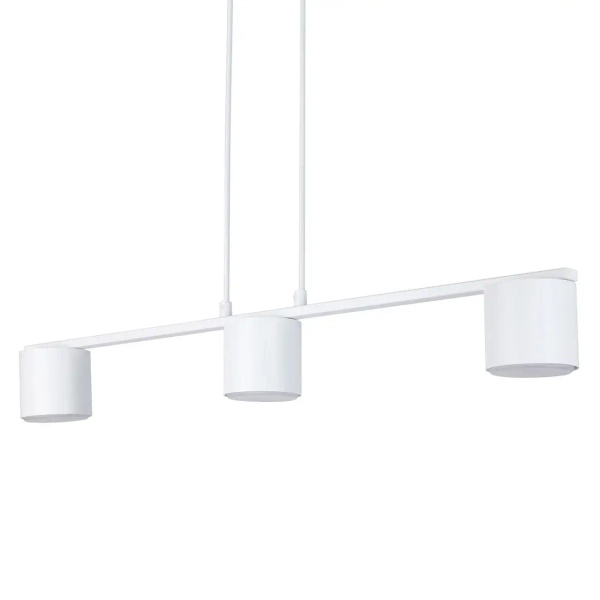 Potrójna zwisająca lampa Mila 3 41350 do jadalni metalowa biała