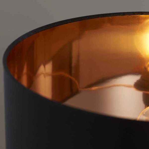 Abażurowa lampka nocna Waldorf 61149 na stolik czarna miedziana