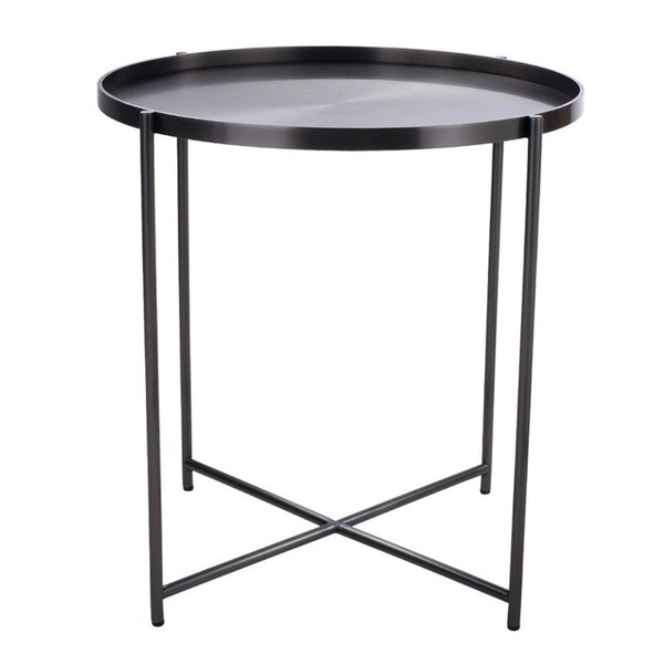 Okrągły stolik kawowy Moon DP-F80 titanium Moos Home metalowy tytan